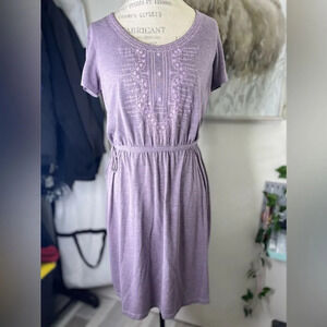 Prana Embroidered Dress Small Purple